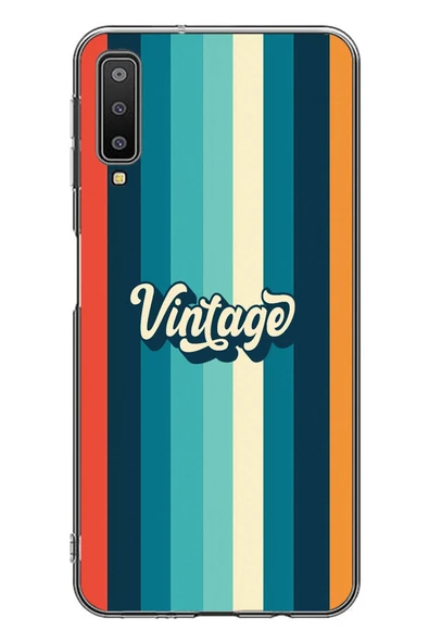 Le Balvo Samsung Galaxy A7 2018 Uyumlu Vintage Baskılı Silikon Kılıf ürün görseli 1