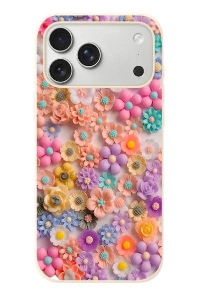 Le Balvo İphone 17 Pro Max Uyumlu Çiçek Bükleleri Baskılı Silikon Kılıf ürün görseli 1