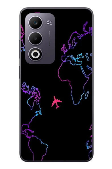 Le Balvo Oppo A5 4G Uyumlu Dünya Uçuşu Baskılı Silikon Kılıf ürün görseli 1