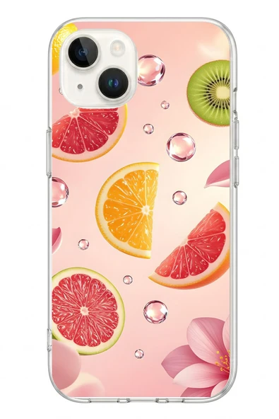 Le Balvo İphone 13/14 Uyumlu Meyve Dilimleri Baskılı Silikon Kılıf ürün görseli 1