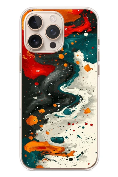 Le Balvo İphone 16 Pro Max Uyumlu Boya Karışımı Baskılı Silikon Kılıf ürün görseli 1