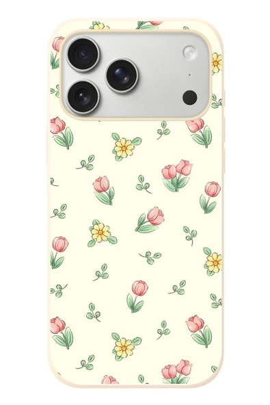 Le Balvo İphone 17 Pro Max Uyumlu Lale Çiçekleri Baskılı Silikon Kılıf ürün görseli 1