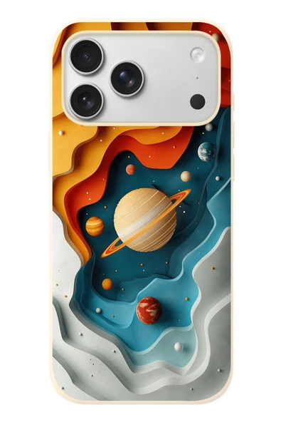 Le Balvo İphone 17 Pro Max Uyumlu Uzay Renk Paleti Baskılı Silikon Kılıf ürün görseli 1