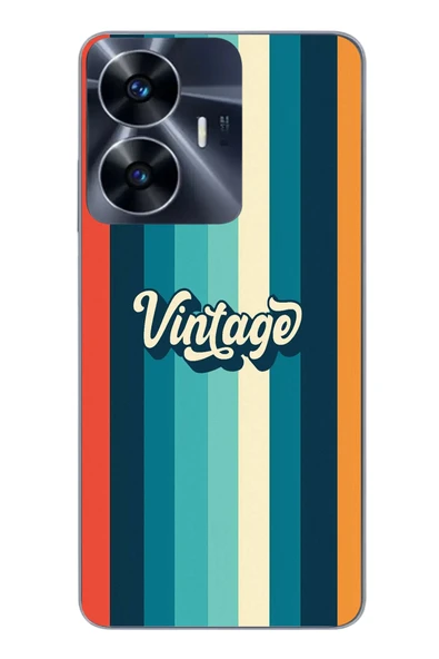 Le Balvo Realme C55 Uyumlu Vintage Baskılı Silikon Kılıf ürün görseli 1