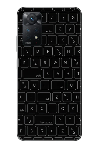 Le Balvo Redmi Note 11 Pro 4G Uyumlu Klavye Tuşları Baskılı Silikon Kılıf ürün görseli 1