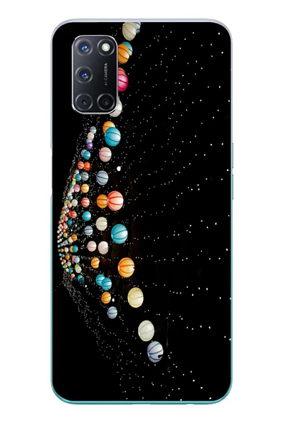 Le Balvo Oppo A52 Uyumlu Gezegenlerin Dansı Baskılı Silikon Kılıf ürün görseli 1