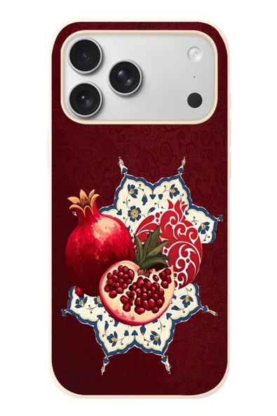 Le Balvo İphone 17 Pro Max Uyumlu Nar Retro Baskılı Silikon Kılıf ürün görseli 1