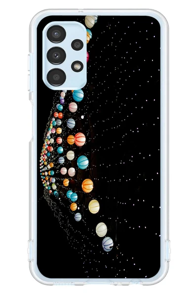 Le Balvo Samsung Galaxy A13 Uyumlu Gezegenlerin Dansı Baskılı Silikon Kılıf ürün görseli 1