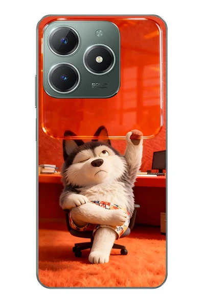 Le Balvo Realme C61 Uyumlu Keyifli Köpek Baskılı Silikon Kılıf ürün görseli 1