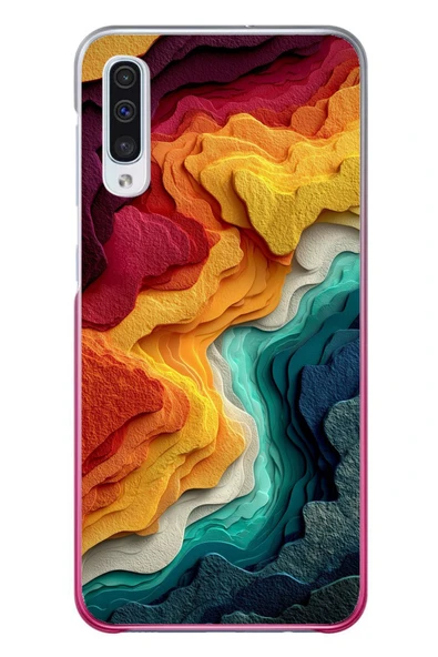Le Balvo Samsung Galaxy A50 Uyumlu Renk Dalgaları Baskılı Silikon Kılıf ürün görseli 1