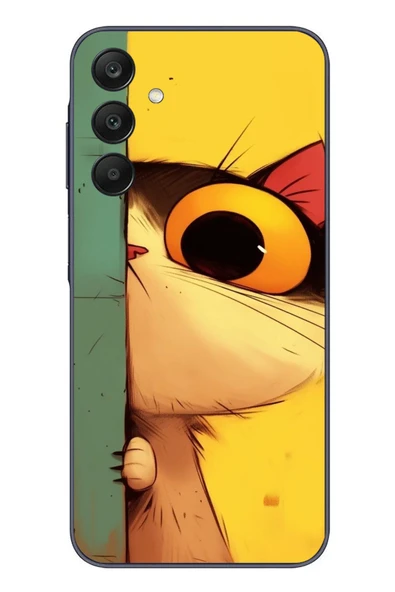 Le Balvo Samsung Galaxy A25 Uyumlu Tek Gözlü Kedi Baskılı Silikon Kılıf ürün görseli 1
