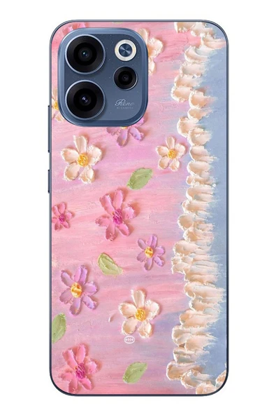 Le Balvo Oppo Reno 15F Uyumlu Çiçek Dalgaları Baskılı Silikon Kılıf ürün görseli 1