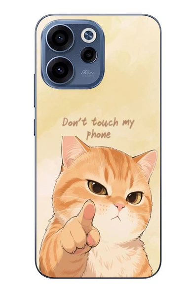 Le Balvo Oppo Reno 15F Uyumlu Dont Touch My Phone Baskılı Silikon Kılıf ürün görseli 1