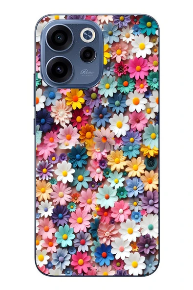 Le Balvo Oppo Reno 15F Uyumlu Pastel Çiçekler Baskılı Silikon Kılıf ürün görseli 1