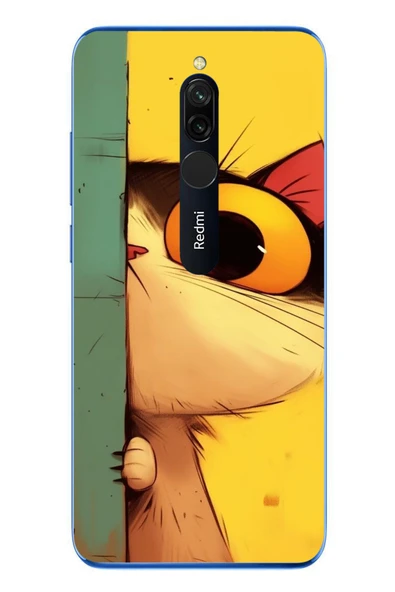 Le Balvo Redmi 8 Uyumlu Tek Gözlü Kedi Baskılı Silikon Kılıf ürün görseli 1