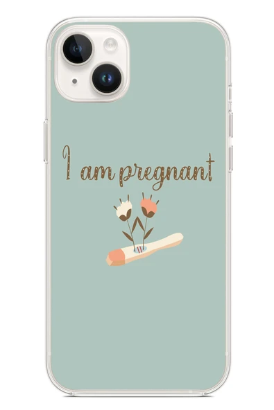Le Balvo İphone 14 Plus Uyumlu I'm Pregnant Baskılı Silikon Kılıf ürün görseli 1