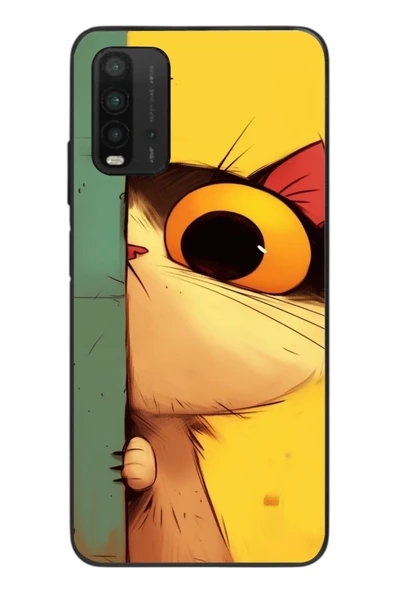 Le Balvo Redmi 9T Uyumlu Tek Gözlü Kedi Baskılı Silikon Kılıf ürün görseli 1