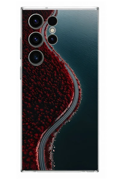 Le Balvo Samsung Galaxy S23 Ultra Uyumlu Sonbahar Yolu Baskılı Silikon Kılıf ürün görseli 1