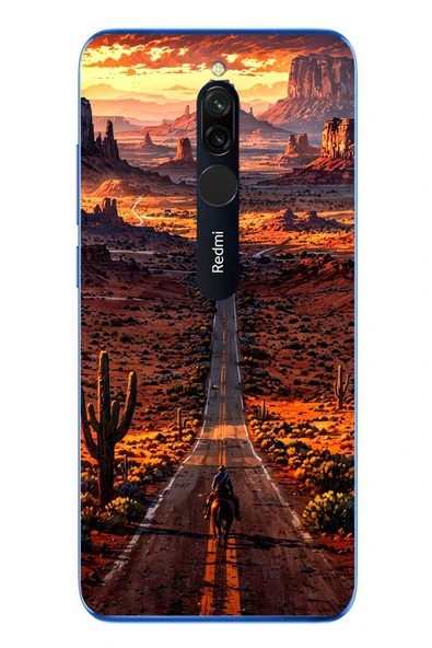 Le Balvo Redmi 8 Uyumlu Kovboy Yolda Baskılı Silikon Kılıf ürün görseli 1