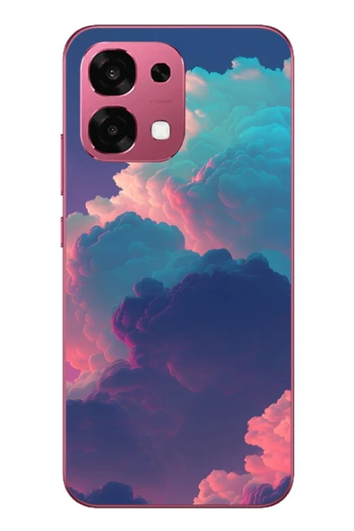 Le Balvo Oppo A6 PRO Uyumlu Renkli Doğal Bulutlar Baskılı Silikon Kılıf ürün görseli 1
