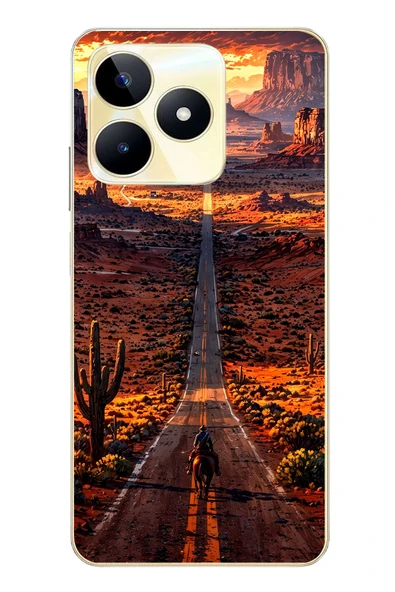 Le Balvo Realme C53 Uyumlu Kovboy Yolda Baskılı Silikon Kılıf ürün görseli 1