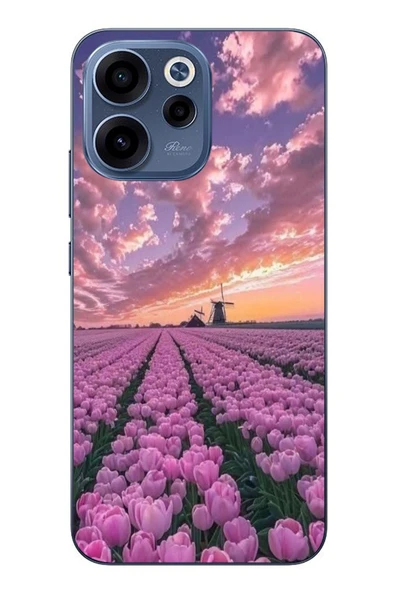 Le Balvo Oppo Reno 15F Uyumlu Lale Bahçesi Baskılı Silikon Kılıf ürün görseli 1