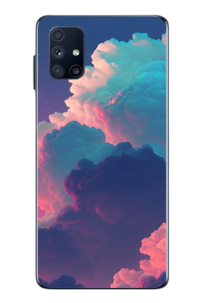 Le Balvo Samsung Galaxy M51 Uyumlu Renkli Doğal Bulutlar Baskılı Silikon Kılıf ürün görseli 1