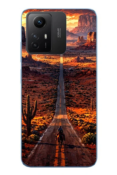 Le Balvo Redmi Note 12S Uyumlu Kovboy Yolda Baskılı Silikon Kılıf ürün görseli 1