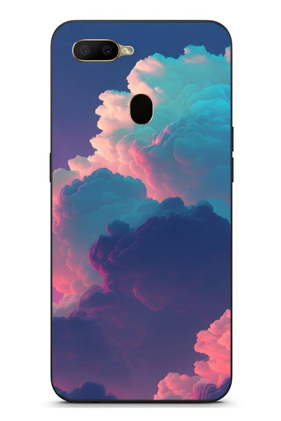 Le Balvo Oppo A5S Uyumlu Renkli Doğal Bulutlar Baskılı Silikon Kılıf ürün görseli 1