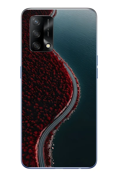 Le Balvo Oppo A74 Uyumlu Sonbahar Yolu Baskılı Silikon Kılıf ürün görseli 1