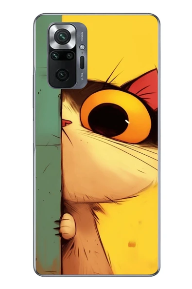 Le Balvo Redmi Note 10 Uyumlu Tek Gözlü Kedi Baskılı Silikon Kılıf ürün görseli 1