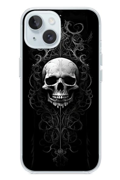 Le Balvo İphone 15 Uyumlu Kuru Kafa Baskılı Silikon Kılıf ürün görseli 1