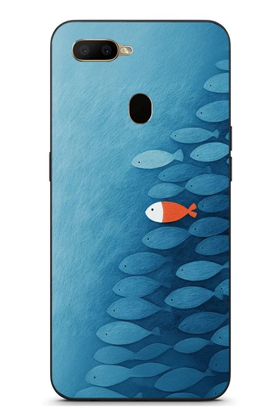 Le Balvo Oppo A5S Uyumlu Balıklar Yüzüyor Baskılı Silikon Kılıf ürün görseli 1
