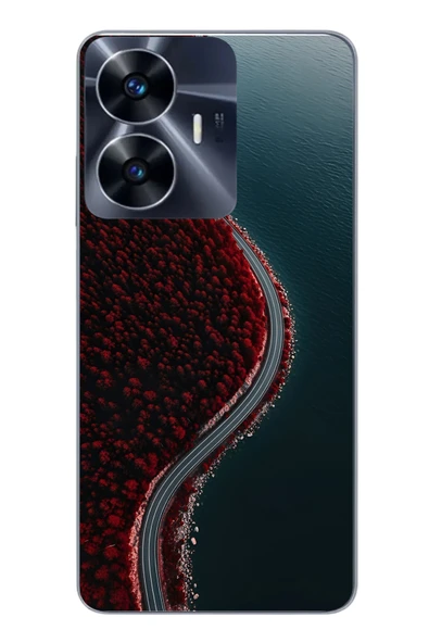 Le Balvo Realme C55 Uyumlu Sonbahar Yolu Baskılı Silikon Kılıf ürün görseli 1