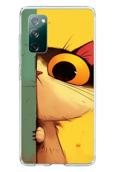 Le Balvo Samsung Galaxy S20 FE Uyumlu Tek Gözlü Kedi Baskılı Silikon Kılıf ürün görseli 1