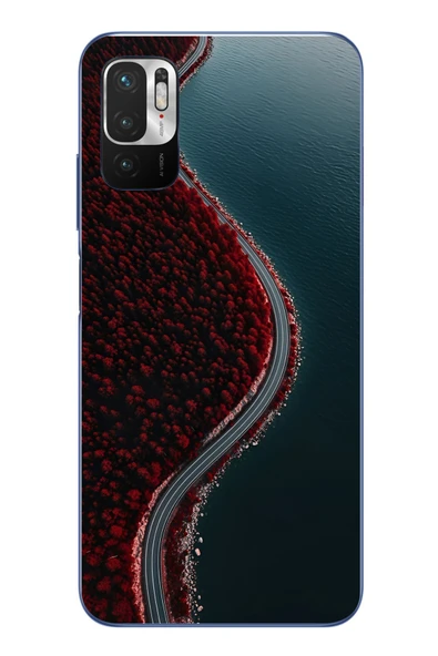Le Balvo Redmi Note 10 5G Uyumlu Sonbahar Yolu Baskılı Silikon Kılıf ürün görseli 1
