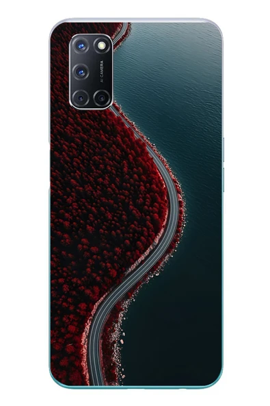 Le Balvo Oppo A52 Uyumlu Sonbahar Yolu Baskılı Silikon Kılıf ürün görseli 1