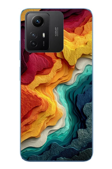 Le Balvo Redmi Note 12S Uyumlu Renk Dalgaları Baskılı Silikon Kılıf ürün görseli 1