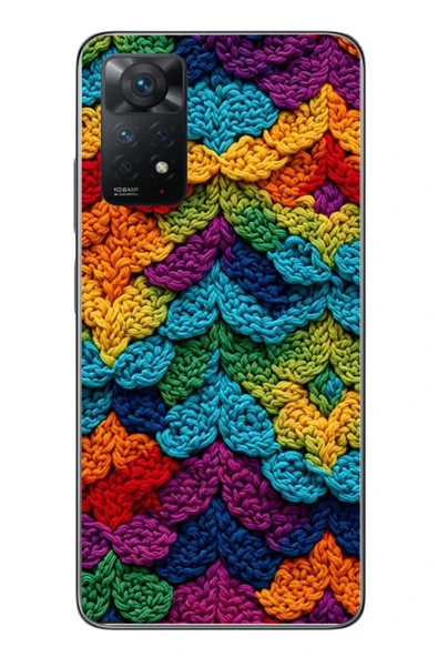 Le Balvo Redmi Note 11 Pro 4G Uyumlu Renkli Örgüler Baskılı Silikon Kılıf ürün görseli 1