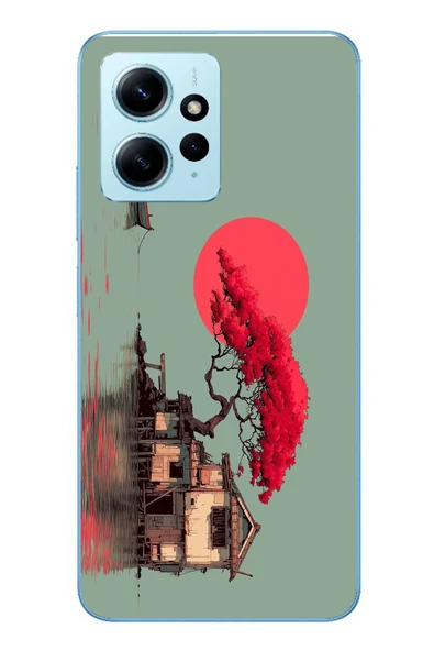 Le Balvo Redmi Note 12 4G Uyumlu Sahil Evi Baskılı Silikon Kılıf ürün görseli 1