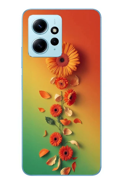 Le Balvo Redmi Note 12 4G Uyumlu Ayçiçeği Bükleleri Baskılı Silikon Kılıf ürün görseli 1