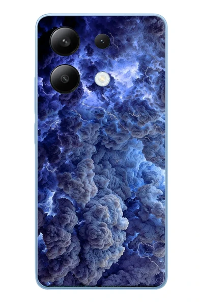 Le Balvo Redmi Note 13 4G Uyumlu Mor Bulutlar Baskılı Silikon Kılıf ürün görseli 1