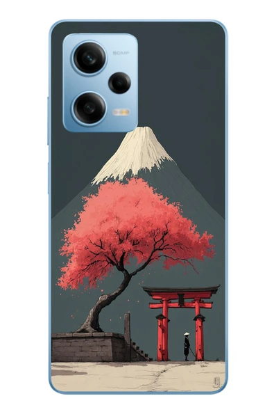 Le Balvo Redmi Note 12 Pro 5G Uyumlu Fuji Dağı Baskılı Silikon Kılıf ürün görseli 1