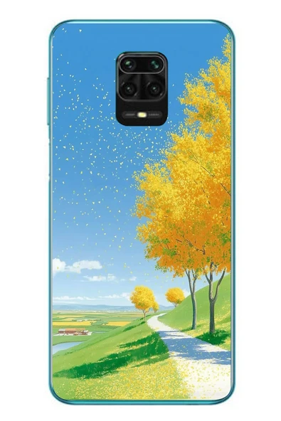 Le Balvo Redmi Note 9s Uyumlu Sarı Sonbahar Ağacı Baskılı Silikon Kılıf ürün görseli 1