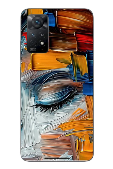 Le Balvo Redmi Note 11E Uyumlu Göz Boyama Fırçaları Baskılı Silikon Kılıf ürün görseli 1