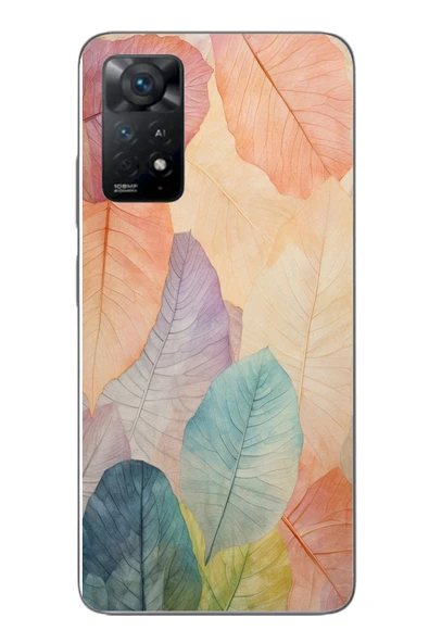 Le Balvo Redmi Note 11E Uyumlu Hafif Yapraklar Baskılı Silikon Kılıf ürün görseli 1