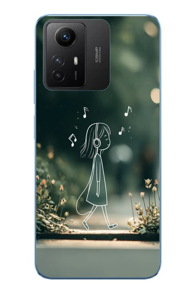 Le Balvo Redmi Note 12S Uyumlu Neon Kız Çocugu Baskılı Silikon Kılıf ürün görseli 1