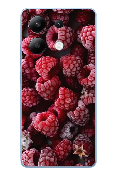 Le Balvo Redmi Note 13 4G Uyumlu Ahududu Frambuaz Baskılı Silikon Kılıf ürün görseli 1