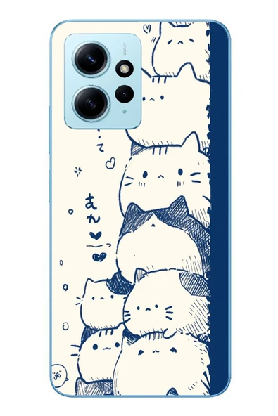 Le Balvo Redmi Note 12 4G Uyumlu Mavi Kedi Kardeşliği Baskılı Silikon Kılıf ürün görseli 1
