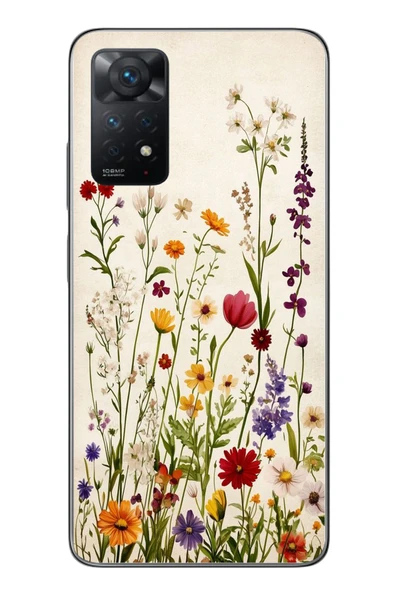 Le Balvo Redmi Note 11 Pro 4G Uyumlu Zarif Çiçekler Baskılı Silikon Kılıf ürün görseli 1